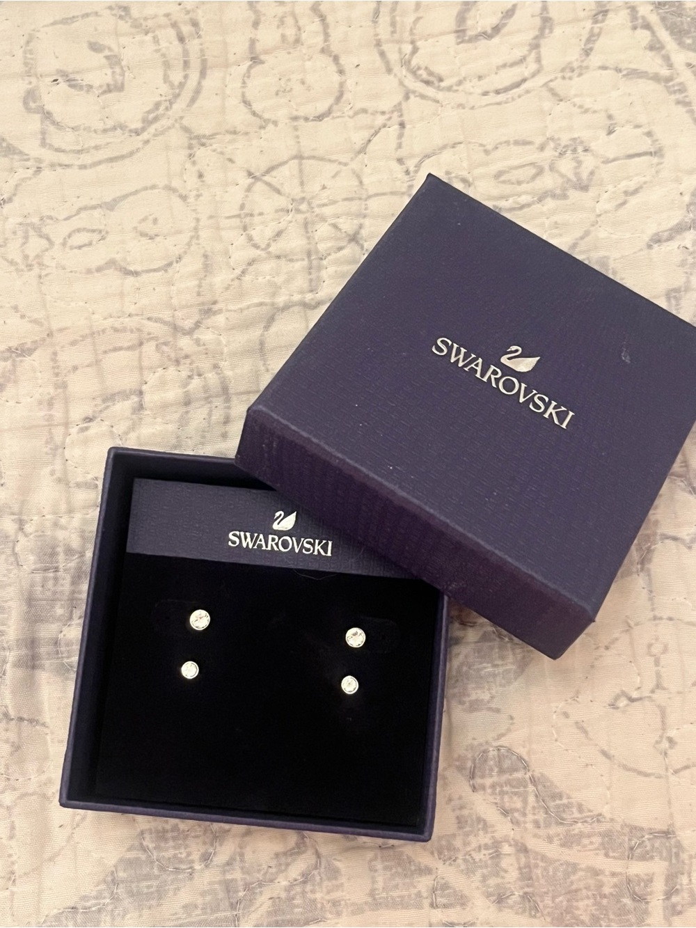 Swarovski Crystal Stud Earrings in silver